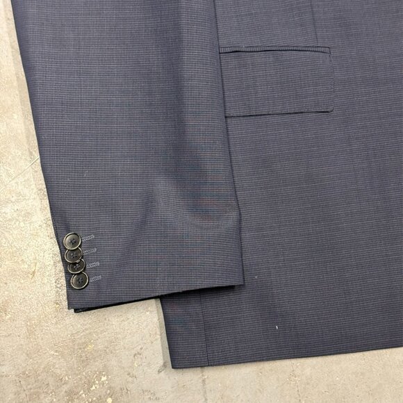 Hugo Boss Suit 2pc Micro-Check Textured Navy Blue Wool Keys/Shaft 46R 40x30 - Picture 3 of 12